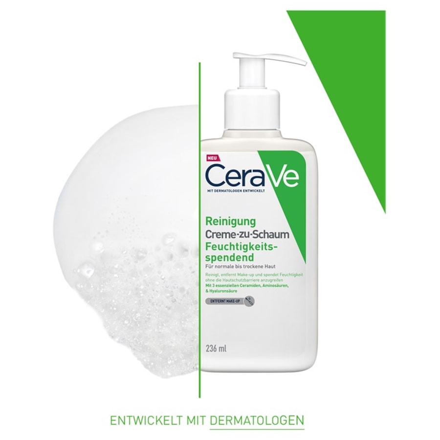 Normal bis trockene Haut Creme-zu-Schaum Reinigung von CeraVe Begrenzt auf 3 Tage