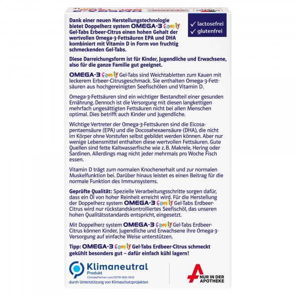 bodyguardapotheke DOPPELHERZ Omega-3 Gel-Tabs family Erdb.Cit.system Fabrikpreis