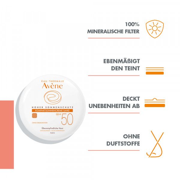 bodyguardapotheke AVENE Kompaktsonnencreme SPF 50 sand 2010 Sonderangebot der Fabrik