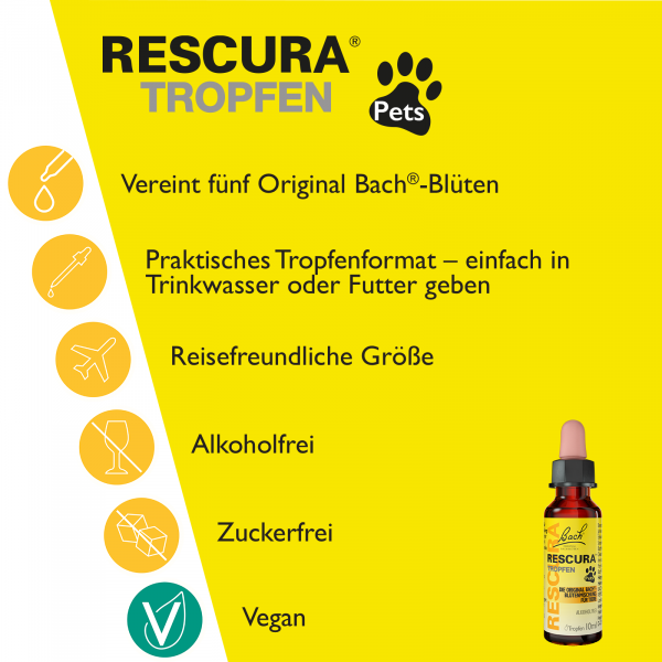 bodyguardapotheke Bach RESCURA® Pets Tropfen 10ml Schlussverkauf
