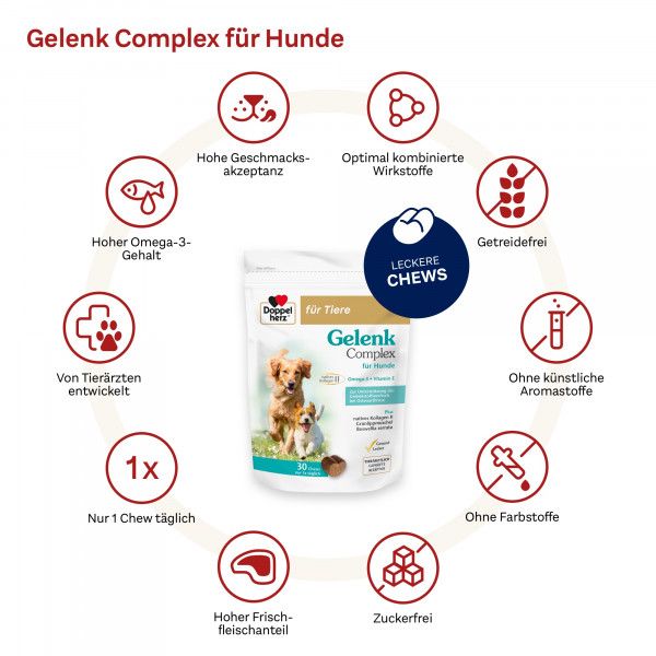 bodyguardapotheke DOPPELHERZ für Tiere Gelenk Complex Chews f.Hunde Top Angebot