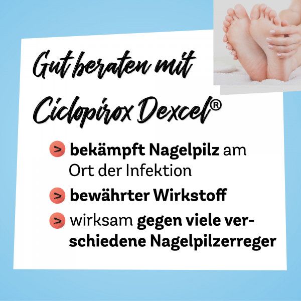 bodyguardapotheke CICLOPIROX Dexcel gegen Nagelpilz 80 mg/g wirkstoffhaltiger Nagellack Begrenzte Freigabe