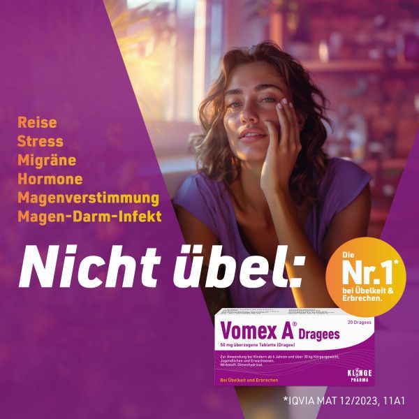 bodyguardapotheke VOMEX A Dragees 50 mg überzogene Tabletten Letzte 3 Tage