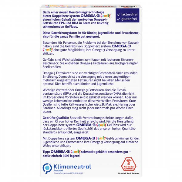 bodyguardapotheke DOPPELHERZ Omega-3 Gel-Tabs family system 50% Rabatt für begrenzte Zeit
