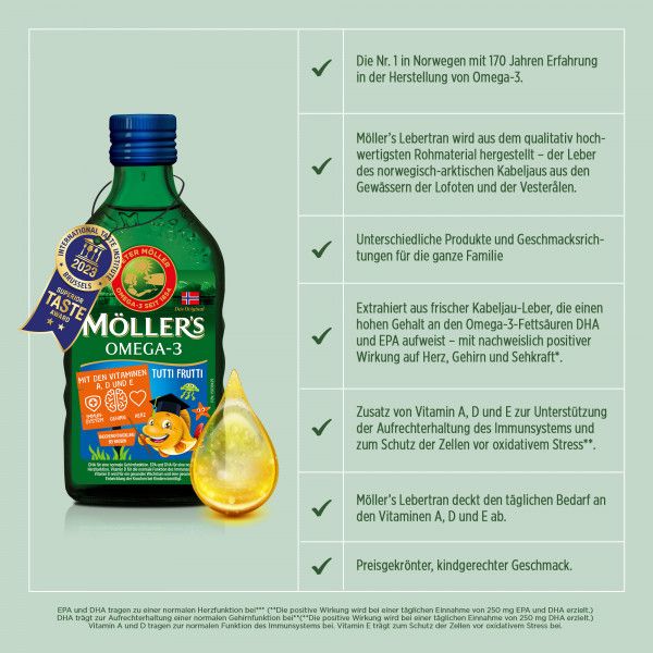 bodyguardapotheke MÖLLER'S Omega-3 Kids Fruchtgeschmack Öl Cyber Monday