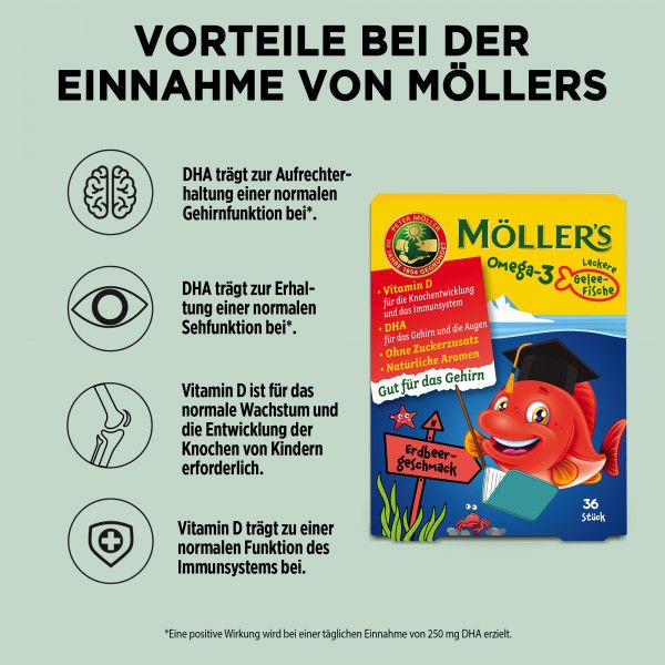bodyguardapotheke MÖLLER'S Omega-3 Gelee Fisch Erdbeere Kautabletten Weihnachtsangebot
