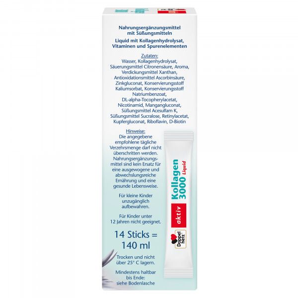 bodyguardapotheke DOPPELHERZ Kollagen 3000 Liquid Sticks Begrenzt auf 3 Tage