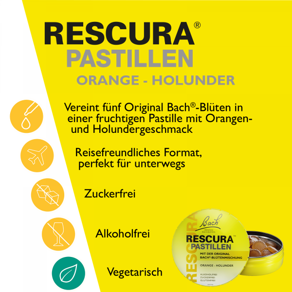 bodyguardapotheke Bach RESCURA® Pastillen Orange-Holunder 50g Auslauf