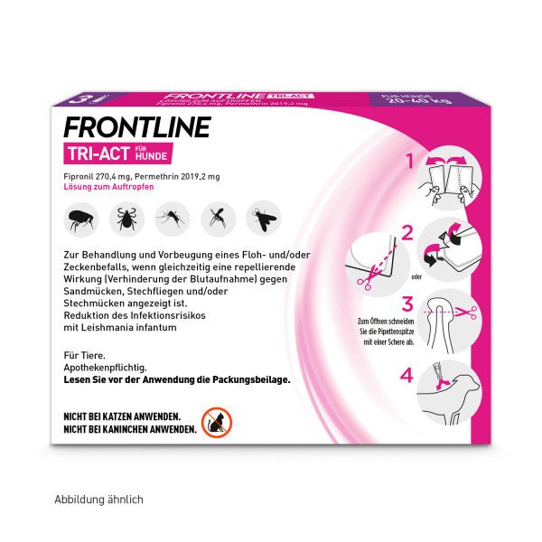 bodyguardapotheke FRONTLINE TRI-ACT gegen Zecken Flöhe und fliegende Insekten für Hunde L Blitzangebot