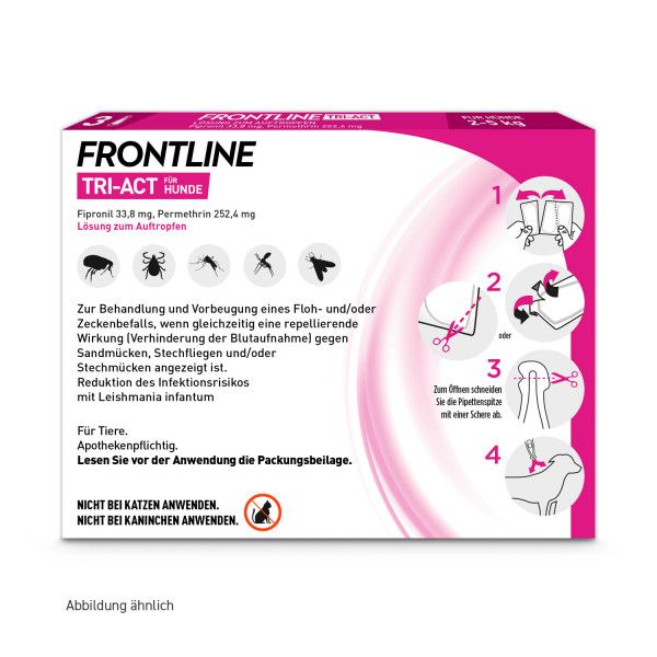 bodyguardapotheke FRONTLINE TRI-ACT gegen Zecken Flöhe und fliegende Insekten für Hunde XS Tägliche Deals