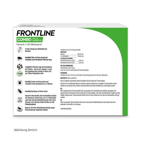 bodyguardapotheke FRONTLINE COMBO gegen Zecken Flöhe (Flöhe Eier Larven Puppen) für Hunde XL Letzte 2 Tage
