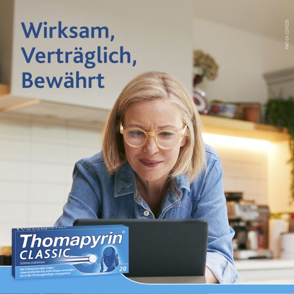 bodyguardapotheke THOMAPYRIN CLASSIC Schmerztabletten bei Kopfschmerzen mit ASS Paracetamol und Coffein Verkauf