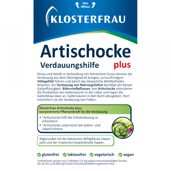 bodyguardapotheke KLOSTERFRAU Artischocke plus Tabletten Kostenlose Rückgabe