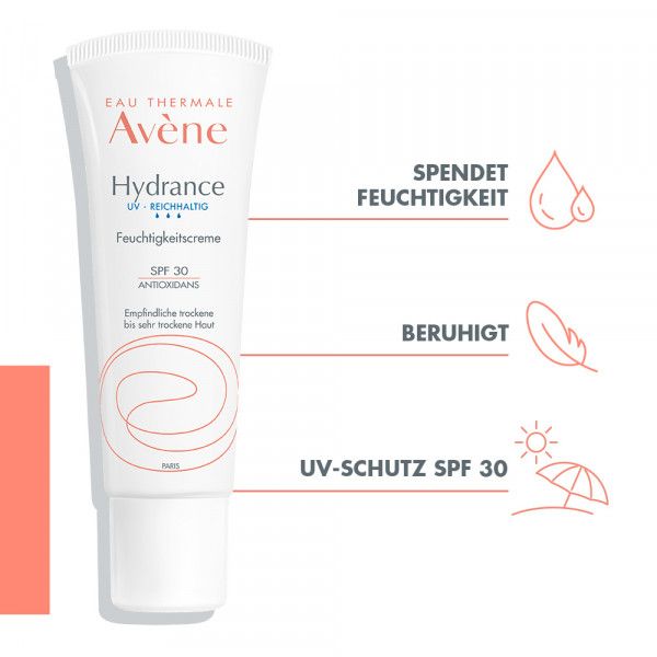 bodyguardapotheke Avène Hydrance reichhaltige UV Feuchtigkeitscreme SPF 30 zur intensiven und langanhaltenden Feuchtigkeitsversorgung der Haut Blitzverkäufe