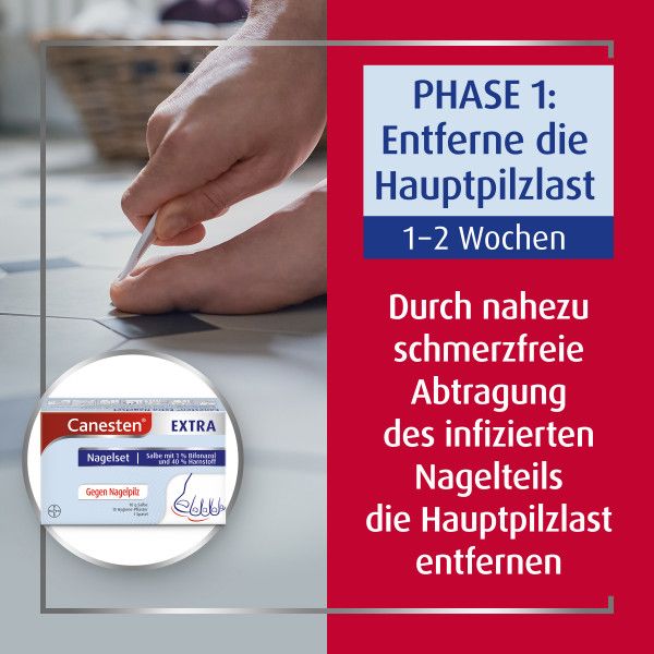 bodyguardapotheke CANESTEN Extra Nagelset Creme 10g + 15 Hygienepflaster zur Behandlung von Nagelpilz Großer Ausverkauf