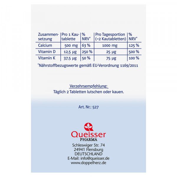 bodyguardapotheke DOPPELHERZ Calcium 1000+D3+K2 system Kautabletten Räumungsverkauf