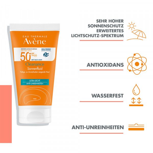 bodyguardapotheke AVENE Cleanance Sonnenfluid SPF 50+ Fabrikladen