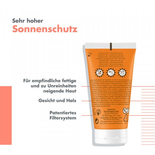 bodyguardapotheke AVENE Cleanance Sonnenfluid SPF 50+ Fabrikladen