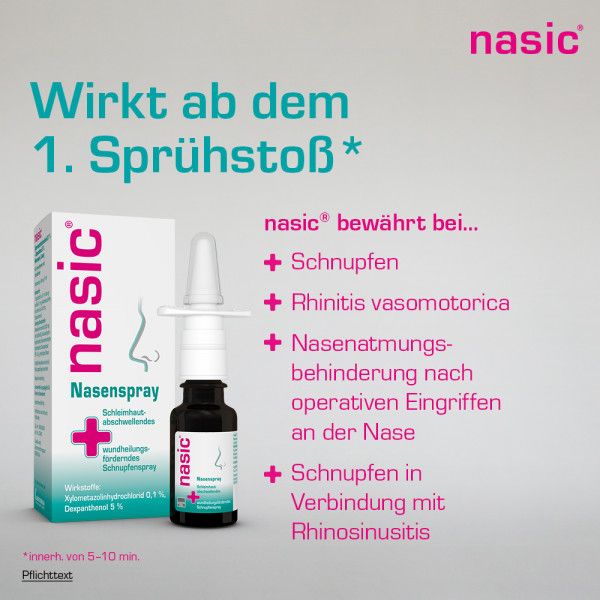 bodyguardapotheke NASIC Nasenspray abschwellendes Schnupfenspray mit Xylometazolin & Dexpanthenol Exklusivangebot