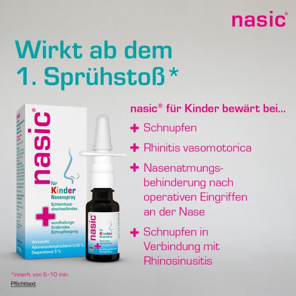 bodyguardapotheke NASIC für Kinder Nasenspray abschwellendes Schnupfenspray mit Xylometazolin & Dexpanthenol Valentinstagsangebot