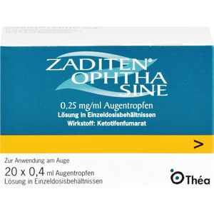 bodyguardapotheke ZADITEN ophtha sine 0 25 mg/ml Augentr.Einzeldos Nur noch ein Tag übrig