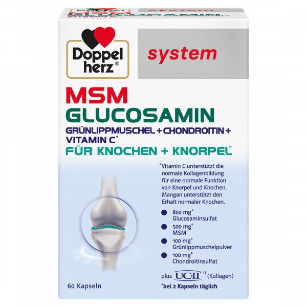 bodyguardapotheke DOPPELHERZ MSM Glucosamin system Kapseln Limitierter Zeitrabatt