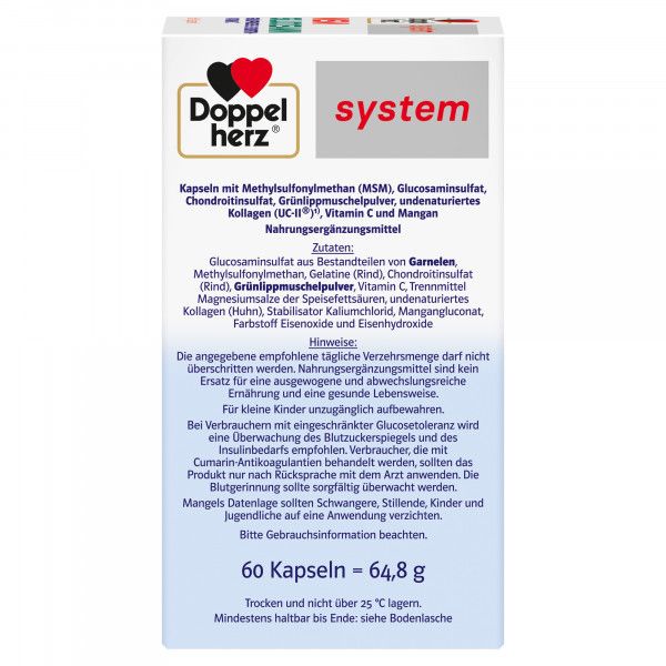 bodyguardapotheke DOPPELHERZ MSM Glucosamin system Kapseln Limitierter Zeitrabatt