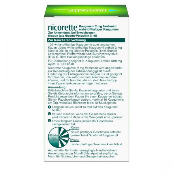 bodyguardapotheke NICORETTE 2 mg freshmint Kaugummi Nur für heute
