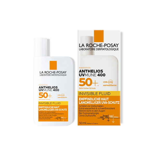 bodyguardapotheke LA ROCHE-POSAY Anthelios Sonnenschutz Invisible Fluid UVMune400 LSF 50+ für alle Hauttypen geeignet Super Sparpreis