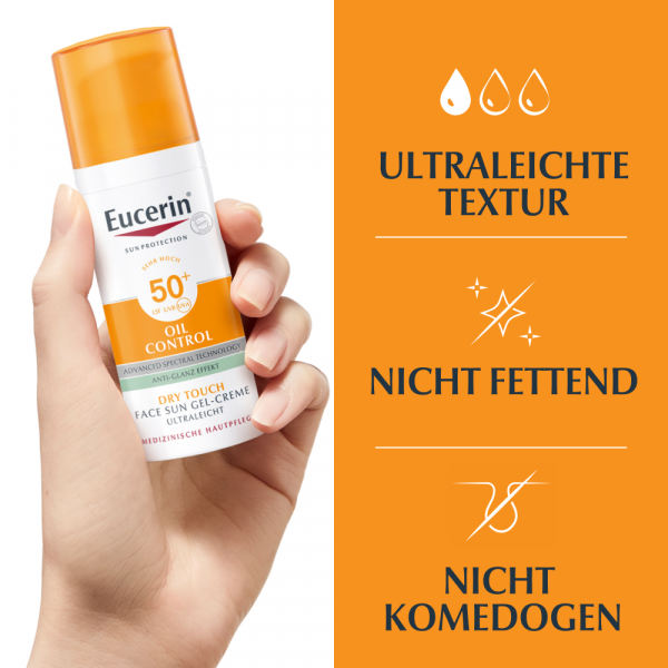 bodyguardapotheke EUCERIN Sun Gel-Creme Oil Contr.Anti-Gl.Eff.LSF50+ 50% Rabatt mit kostenlosem Versand