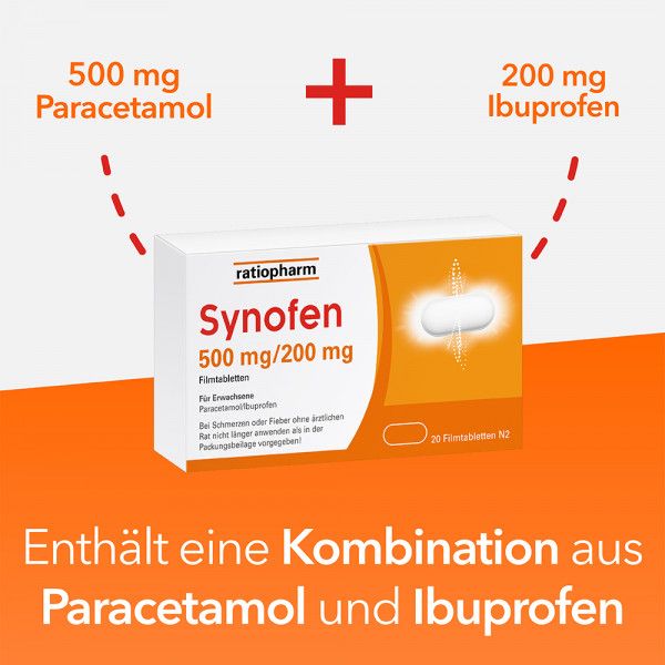 bodyguardapotheke SYNOFEN 500 mg/200 mg Filmtabletten Sonderangebot der Fabrik