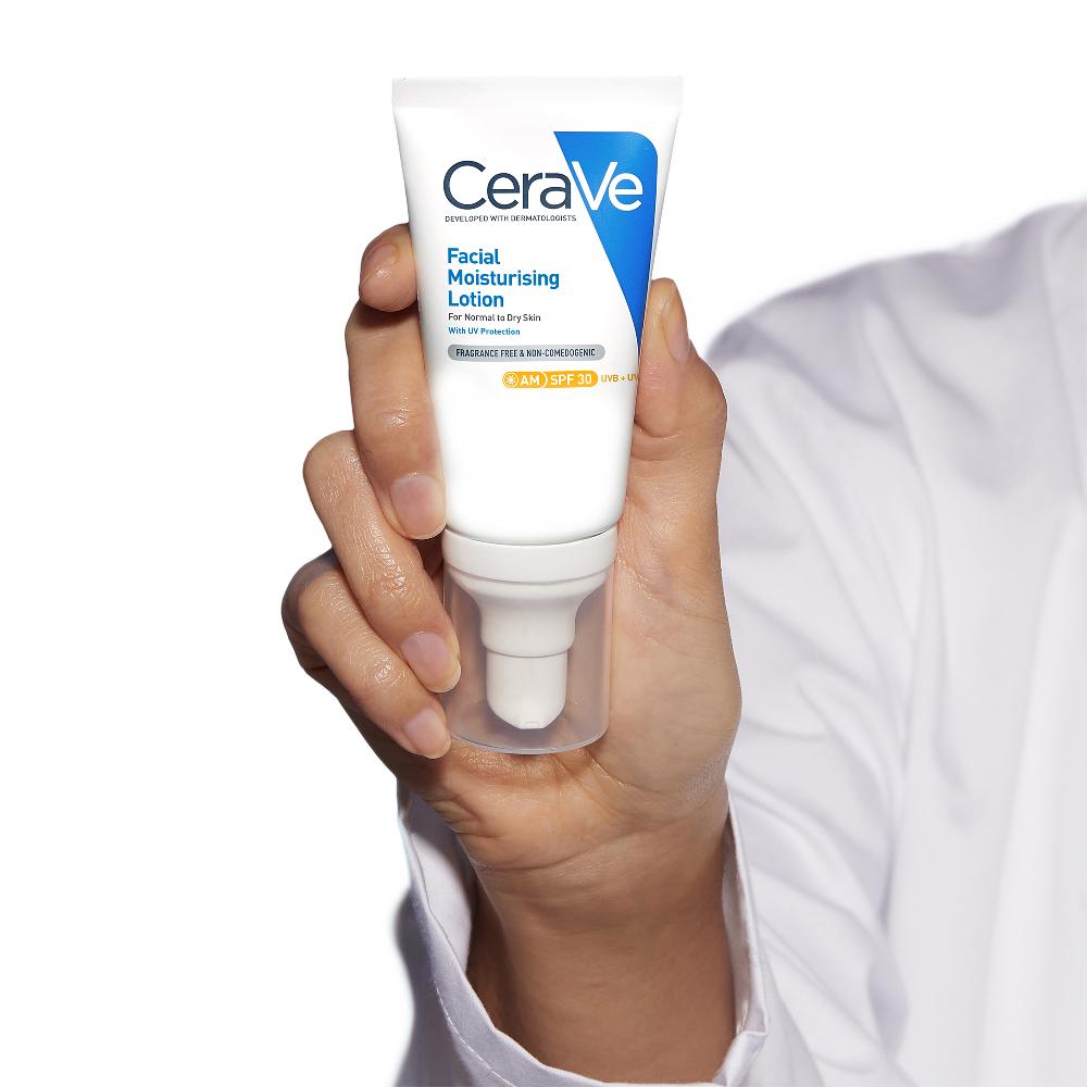 lookfantastic CeraVe AM Feuchtigkeitsspendende Gesichtslotion LSF 30 mit Ceramiden für Normale bis Trockene Haut 52 ml Online Outlet
