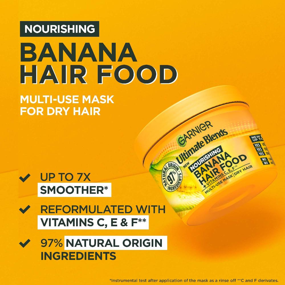 lookfantastic Garnier Ultimate Blends Hair Food Banane 3-in-1-Behandlung mit Einer Maske für Trockenes Haar 390 ml Wochenangebot