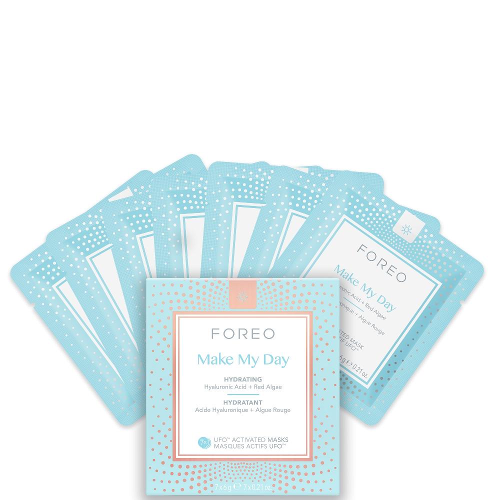lookfantastic FOREO Make My Day UFO/UFO Mini Anti-Umwelteinflüsse und Sehr Feuchtigkeitsspendende Gesichtsmaske (7er-Packung) Bis zu 60% Rabatt