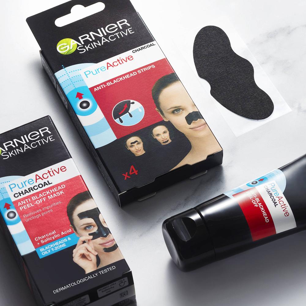 lookfantastic Garnier Pure Active Charcoal Anti-Blackhead Nose Strips x 4 Osterangebot