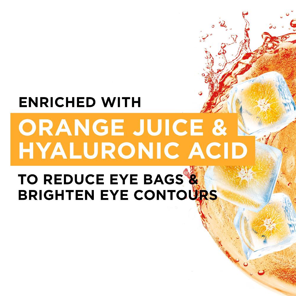 lookfantastic Garnier Hyaluronsäure und Orangensaft Feuchtigkeitsspendende Aufhellende Augentuchmaske 6 g Jubiläumsangebot