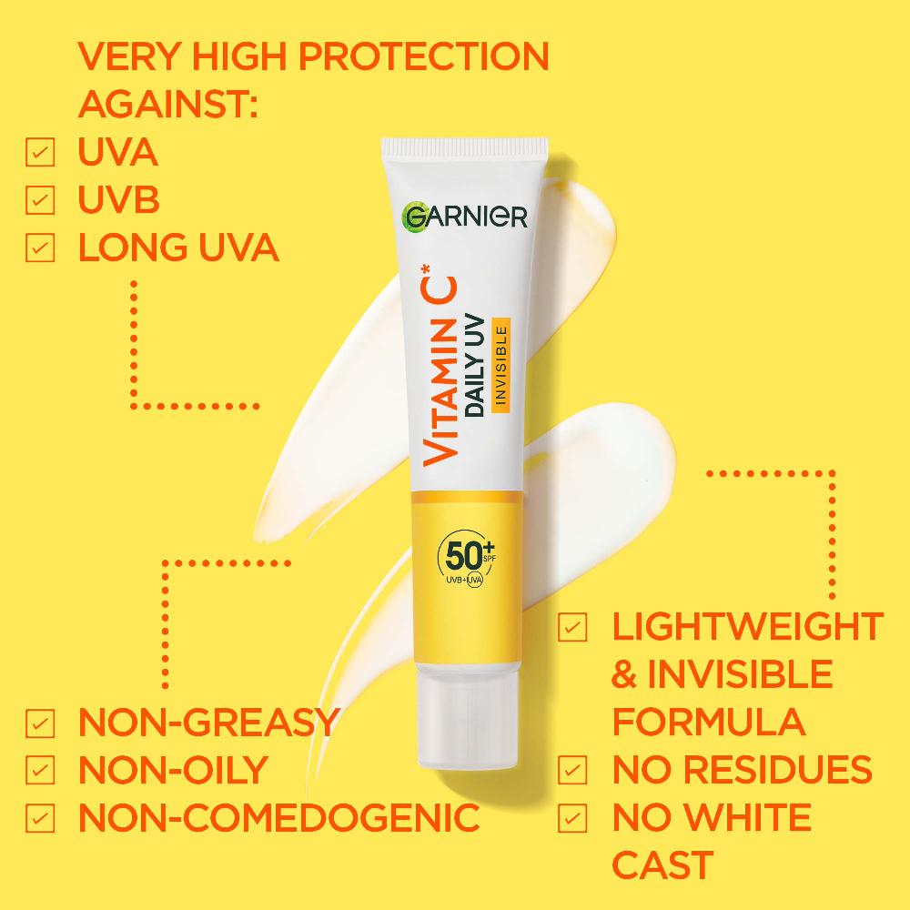 lookfantastic Garnier Vitamin C Daily UV Brightening Fluid Glow SPF 50+ 40ml zollfrei
