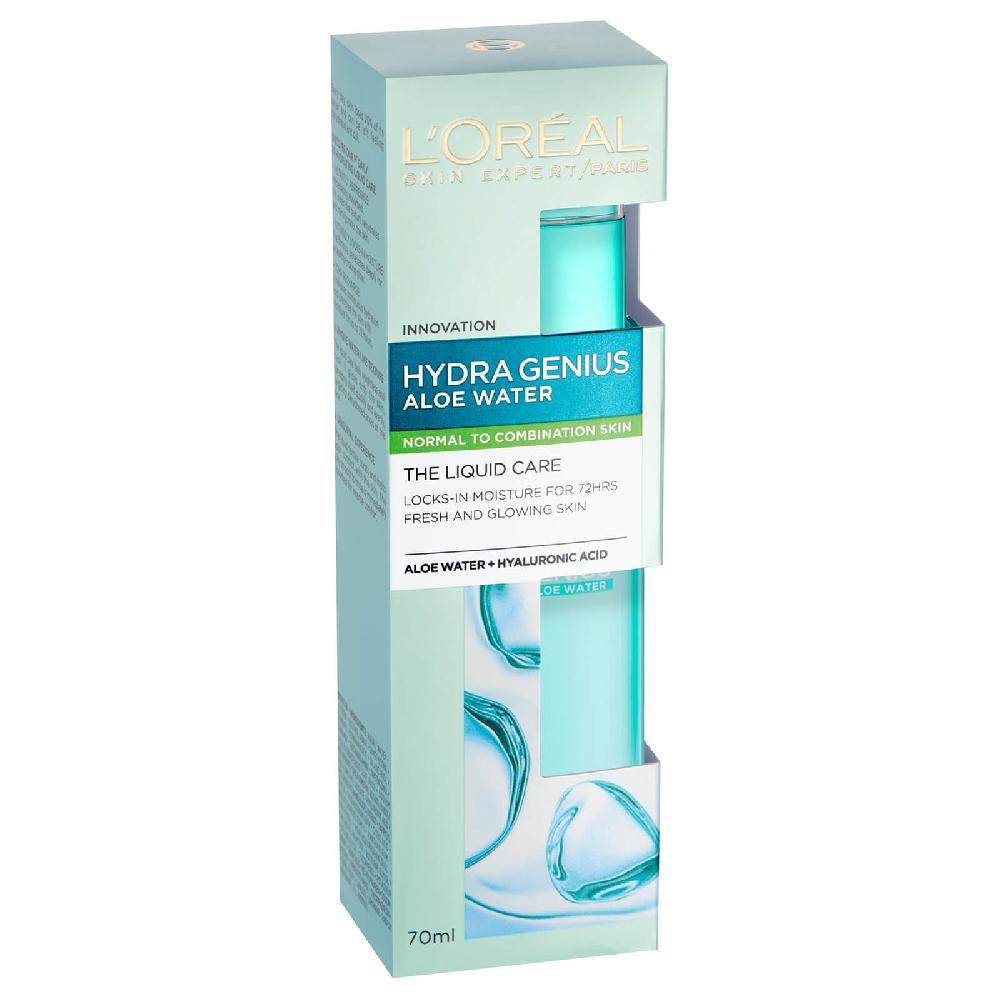 lookfantastic L'Oréal Paris Hydra Genius Liquid Care Moisturiser for Normal Combination Skin 70ml 2 Pack Exclusive Große Rabatte