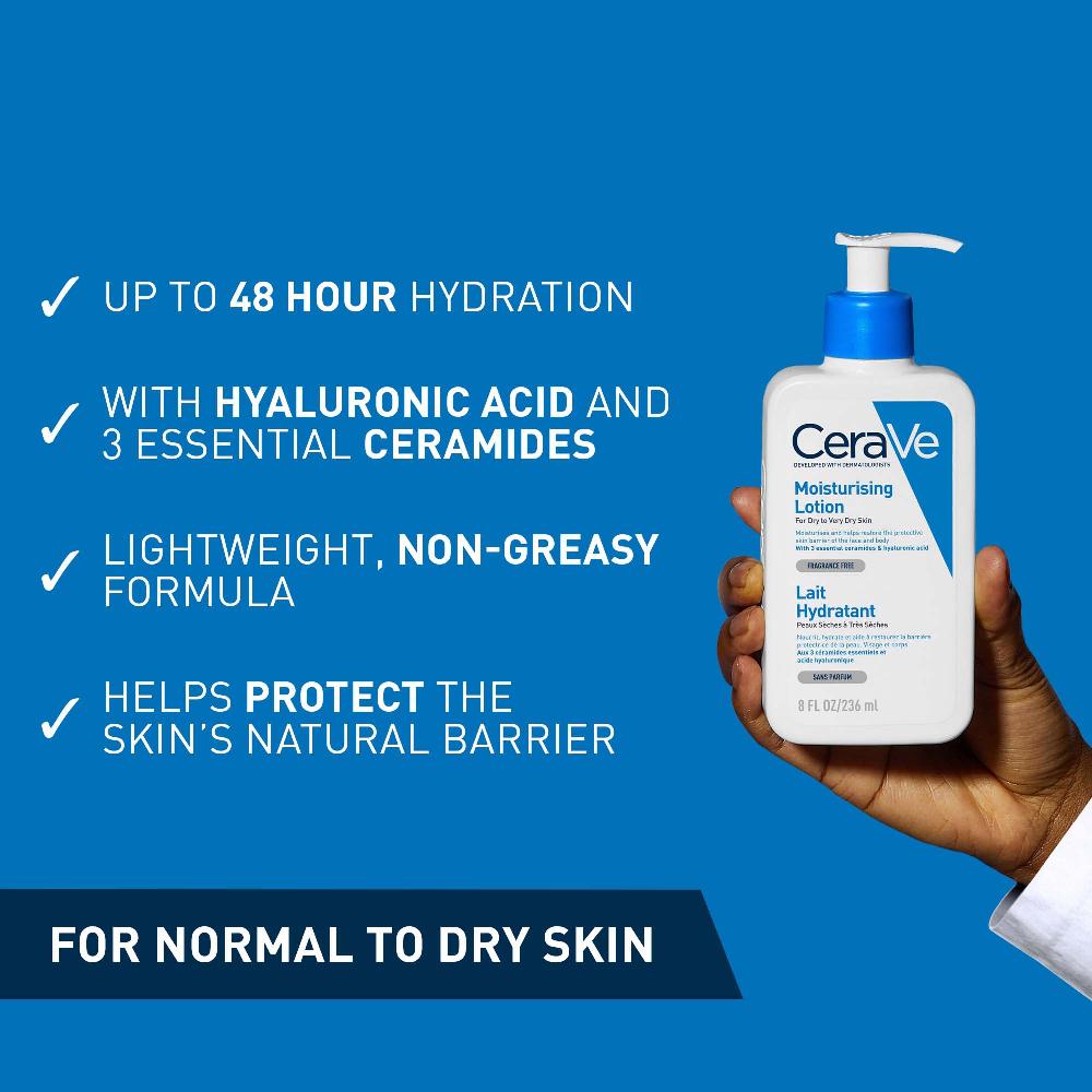 lookfantastic CeraVe Feuchtigkeitsspendende Lotion mit Ceramiden für Trockene bis Sehr Trockene Haut 236 ml Saisonale Angebote