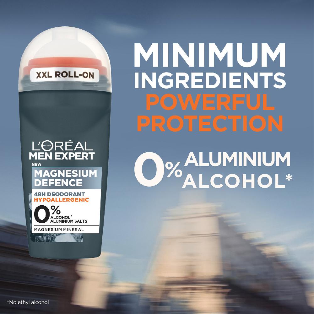 lookfantastic L'Oréal Paris Men Expert Magnesium Defence Hypoallergenes 48-Stunden-Roll-On Deodorant 50 ml 50% Rabatt mit kostenlosem Versand