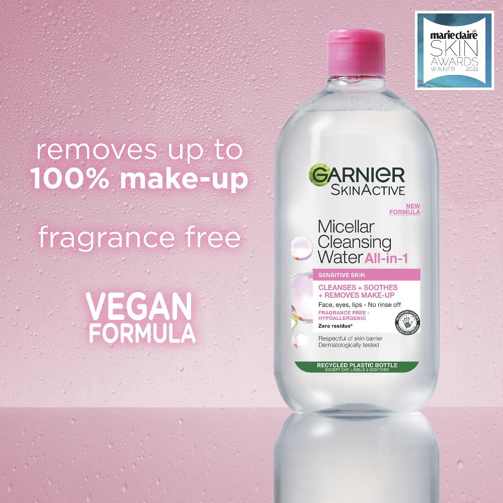 lookfantastic Garnier Mizellenwasser Gesichtsreinigung und Make-up-Entferner für Empfindliche Haut 700 ml zollfrei