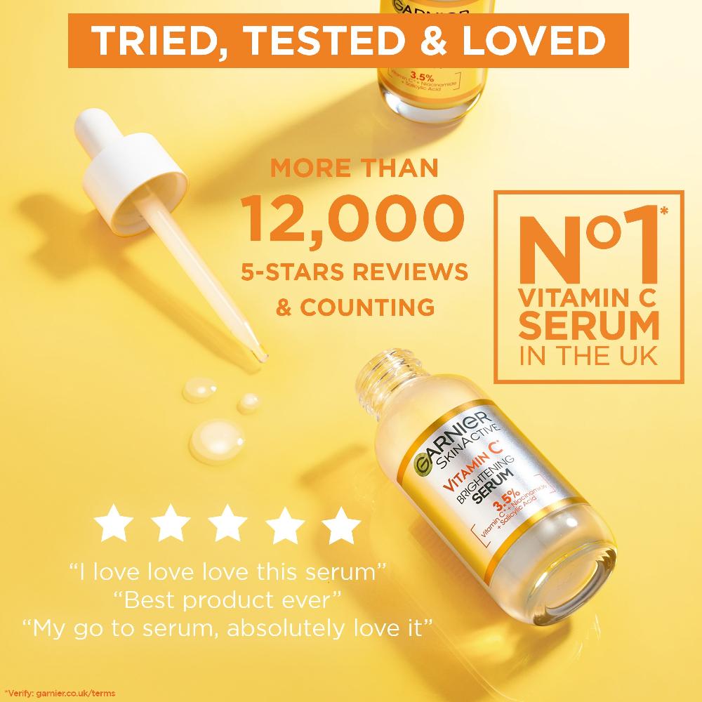 lookfantastic Garnier 3.5% Vitamin C Niacinamide Salicylic Acid Brightening and Anti Dark Spot Serum 30ml Zeitlich begrenztes Angebot
