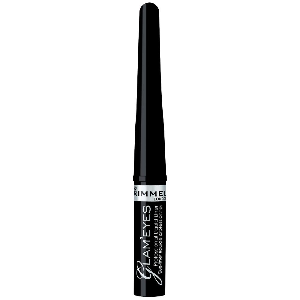 lookfantastic Rimmel London Glameyes Professional Flüssiger Eyeliner - 01 - Black Glamour 4 ml Super Sparpreis